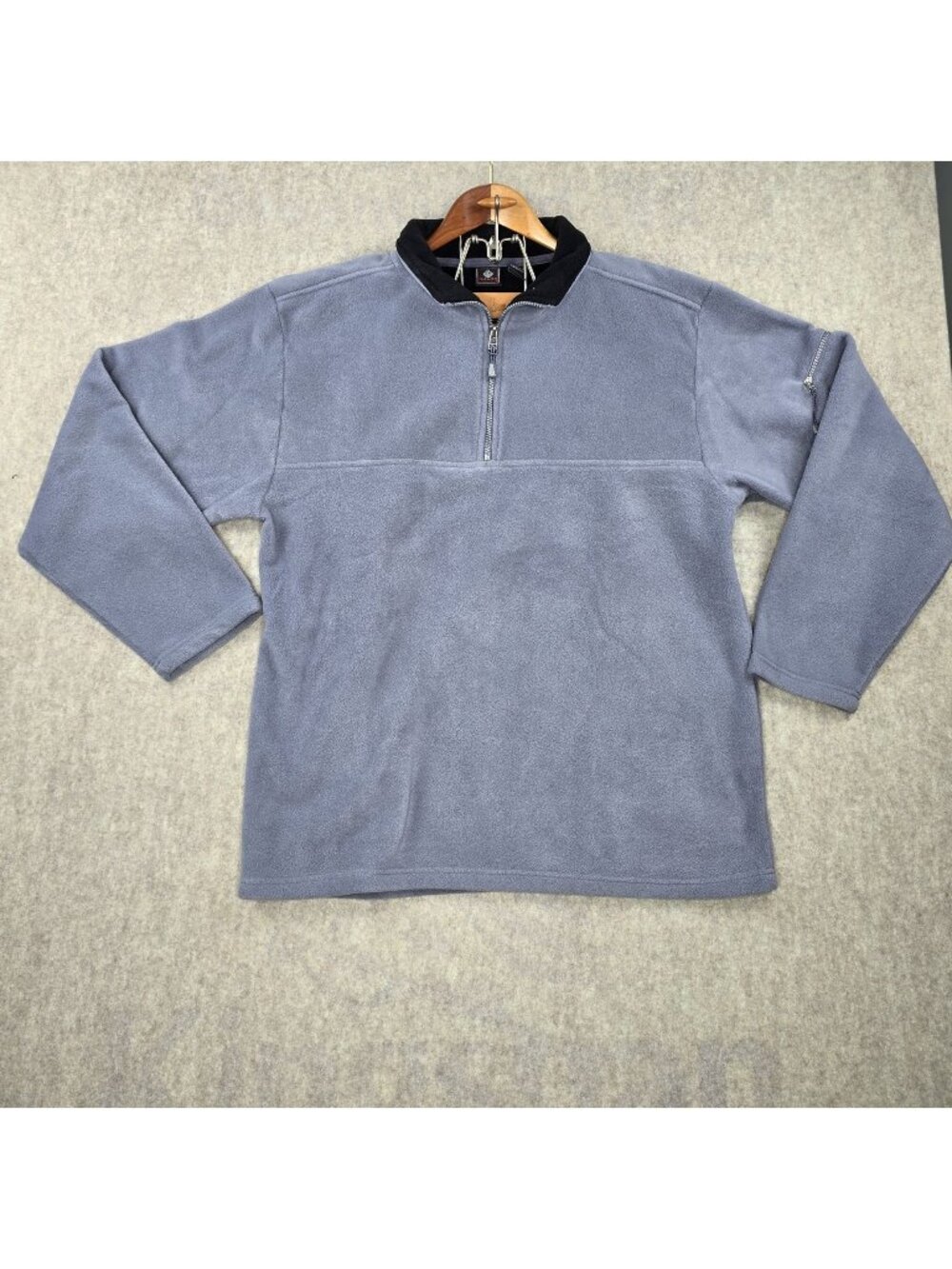 Foot Locker Mens Fleece Pullover Gray XL 100% Polyester Half-Zip Casual Lightwei